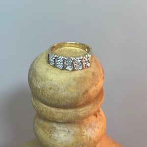 10KT Gold and Diamond Wave Ring, size 6.5